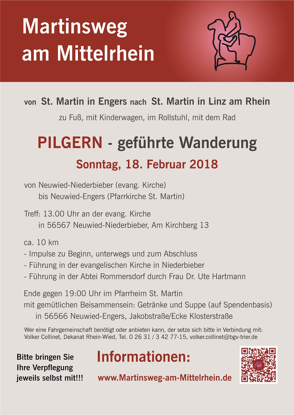 Plakat zur Wanderung am 18. Februar 2018 (c) Martinsweg am Mittelrhein Plakat zur Wanderung am 18. Februar 2018