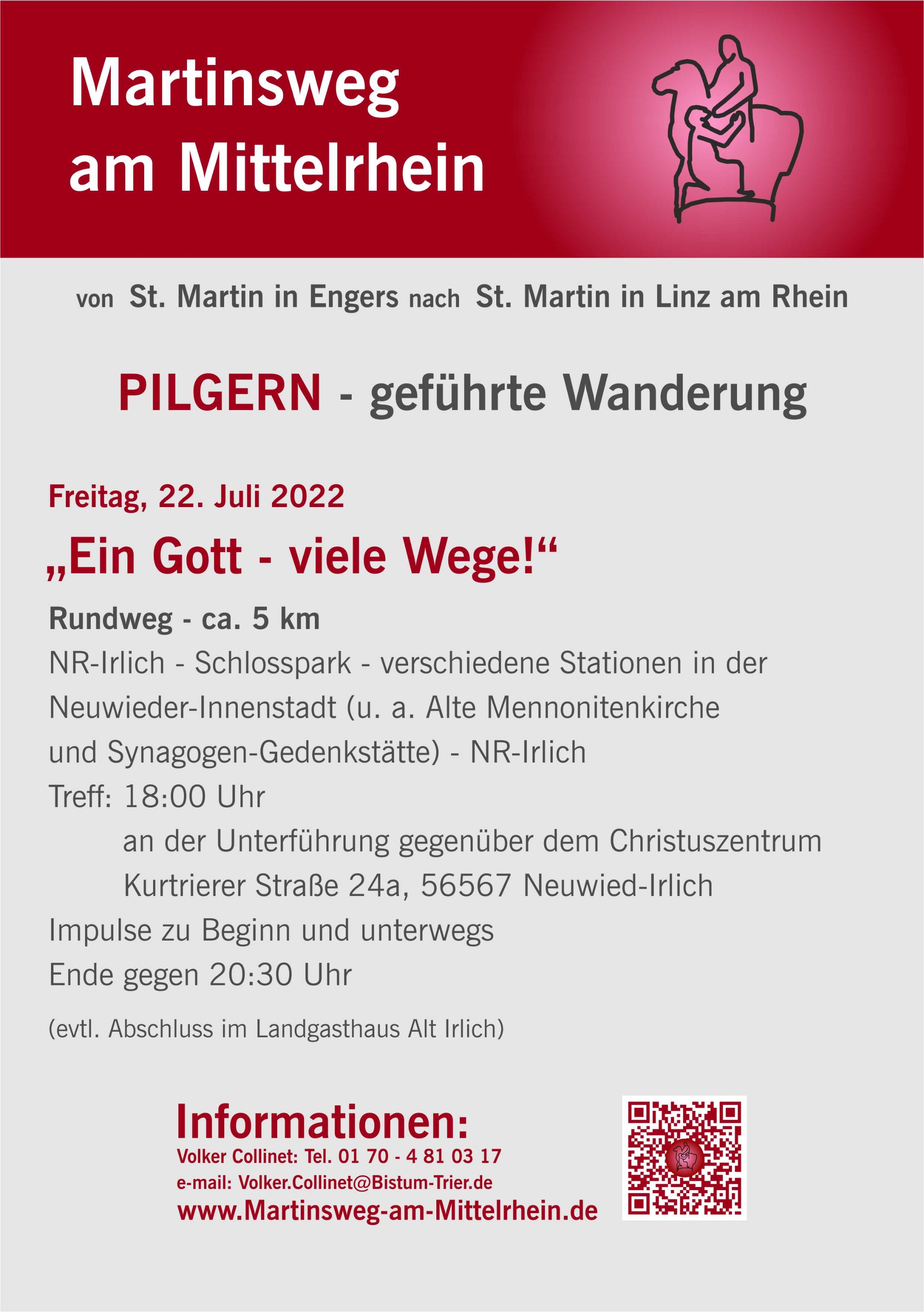 Plakat zur geführten Wanderung 'Ein Gott - viele Wege'