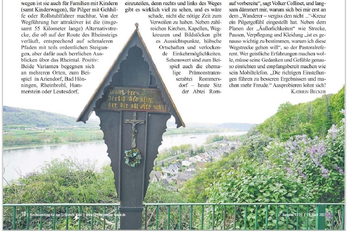 Das Bild zeigt die erste Seite des Zeitungsartikel, auf der auch das im ersten Absatz angesprochene Kreuz zu sehen ist.