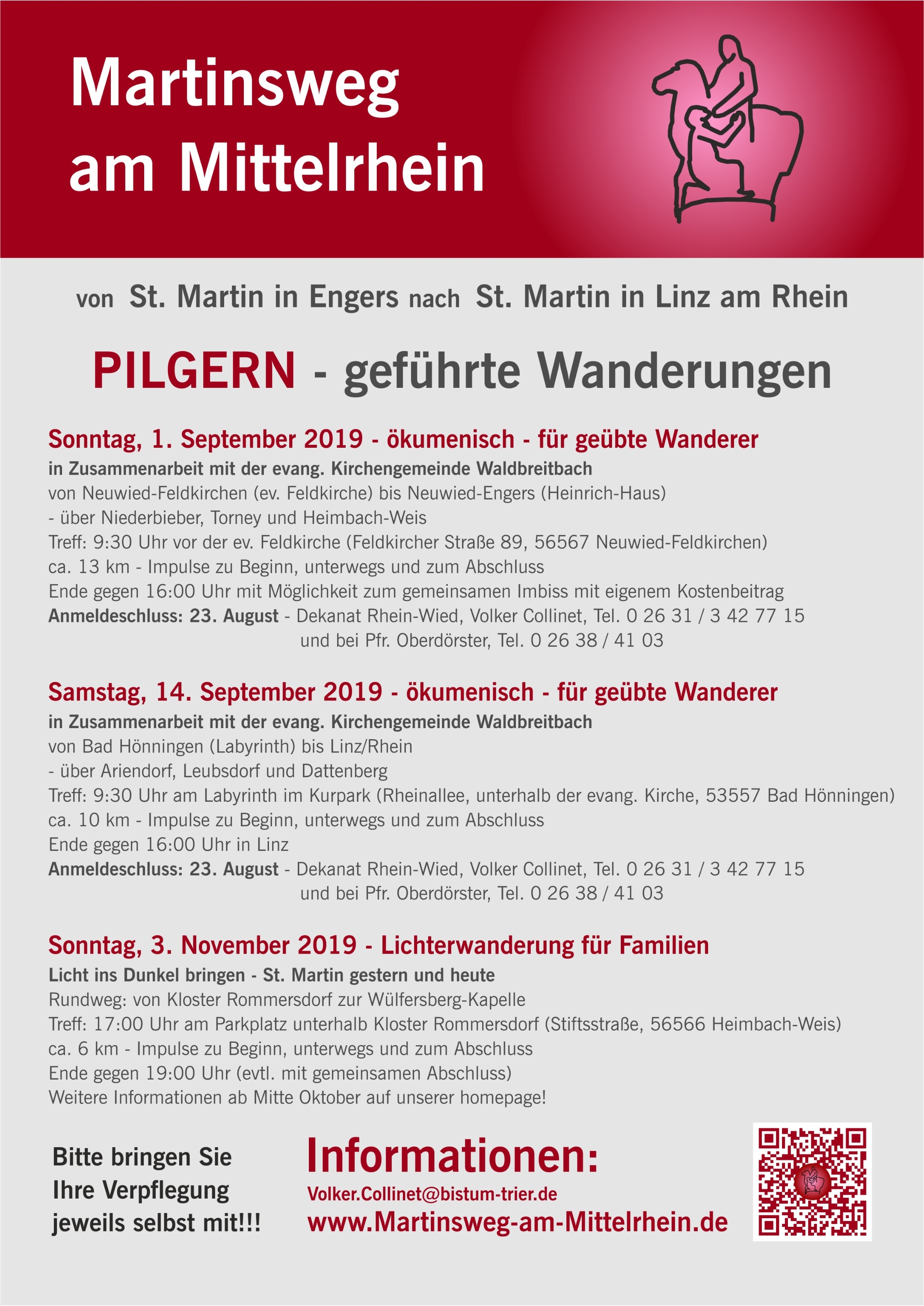 Plakat zu den ökumenischen Pilgertouren am 1. und 14. September 2025 (c) Martinsweg am Mittelrhein Plakat zu den ökumenischen Pilgertouren am 1. und 14. September 2025