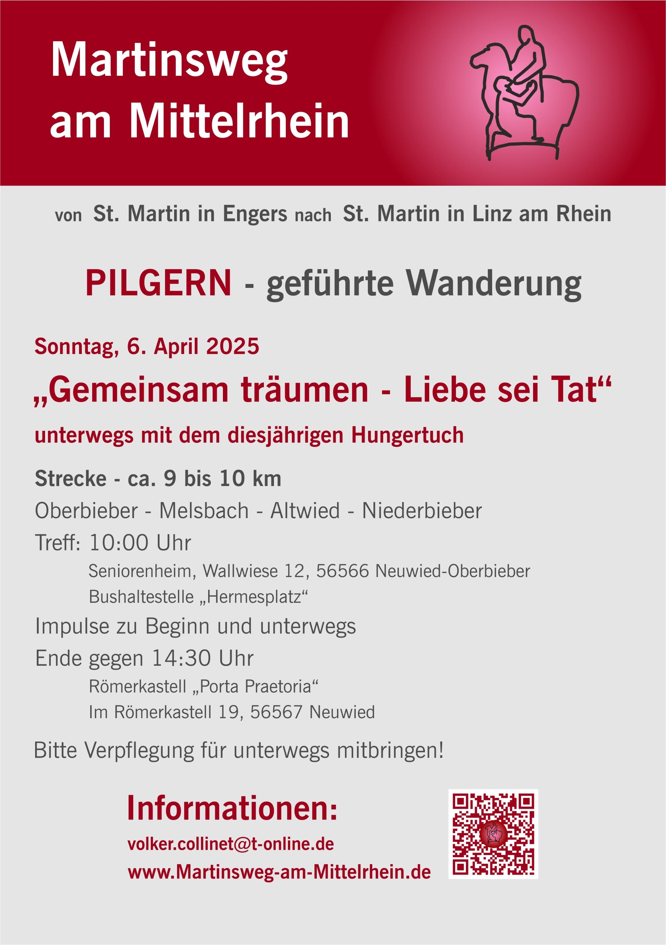 geführte Wanderung auf dem Martinsweg am Mittelrhein am 6. April 2025
