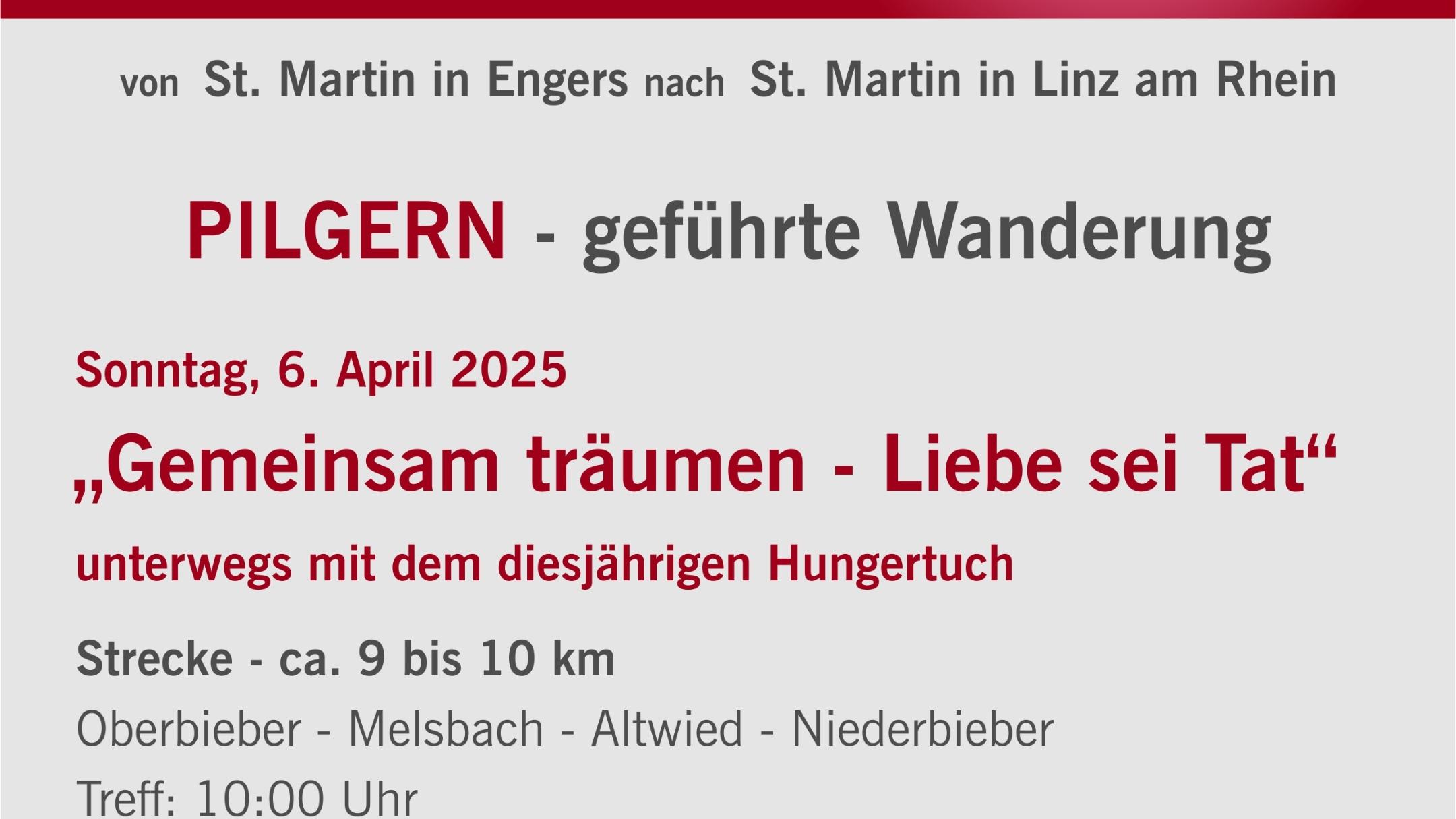 geführte Wanderung auf dem Martinsweg am Mittelrhein am 6. April 2025