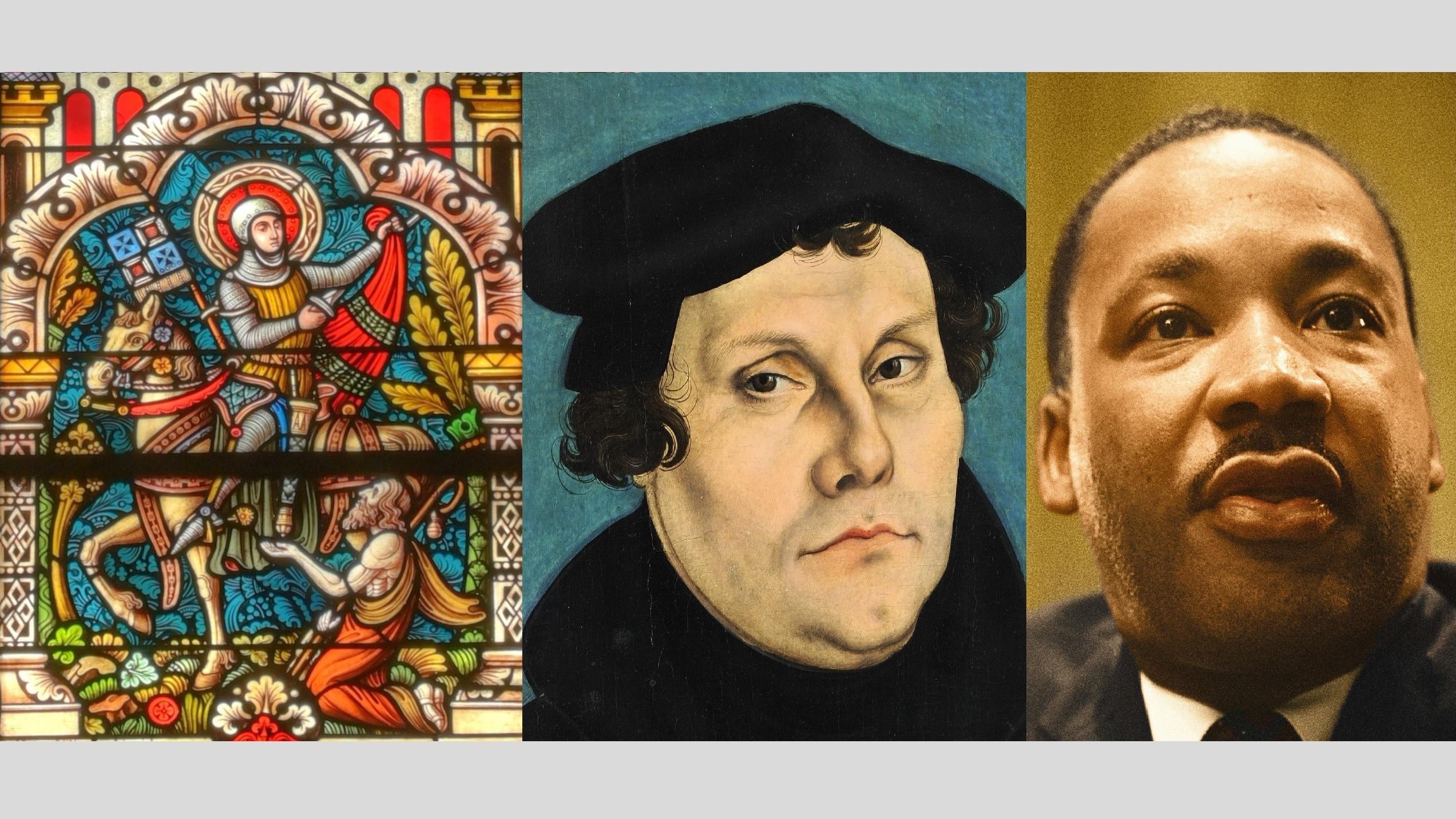 Die Bilder zeigen St. Martin, Martin Luther und Martin Luther King