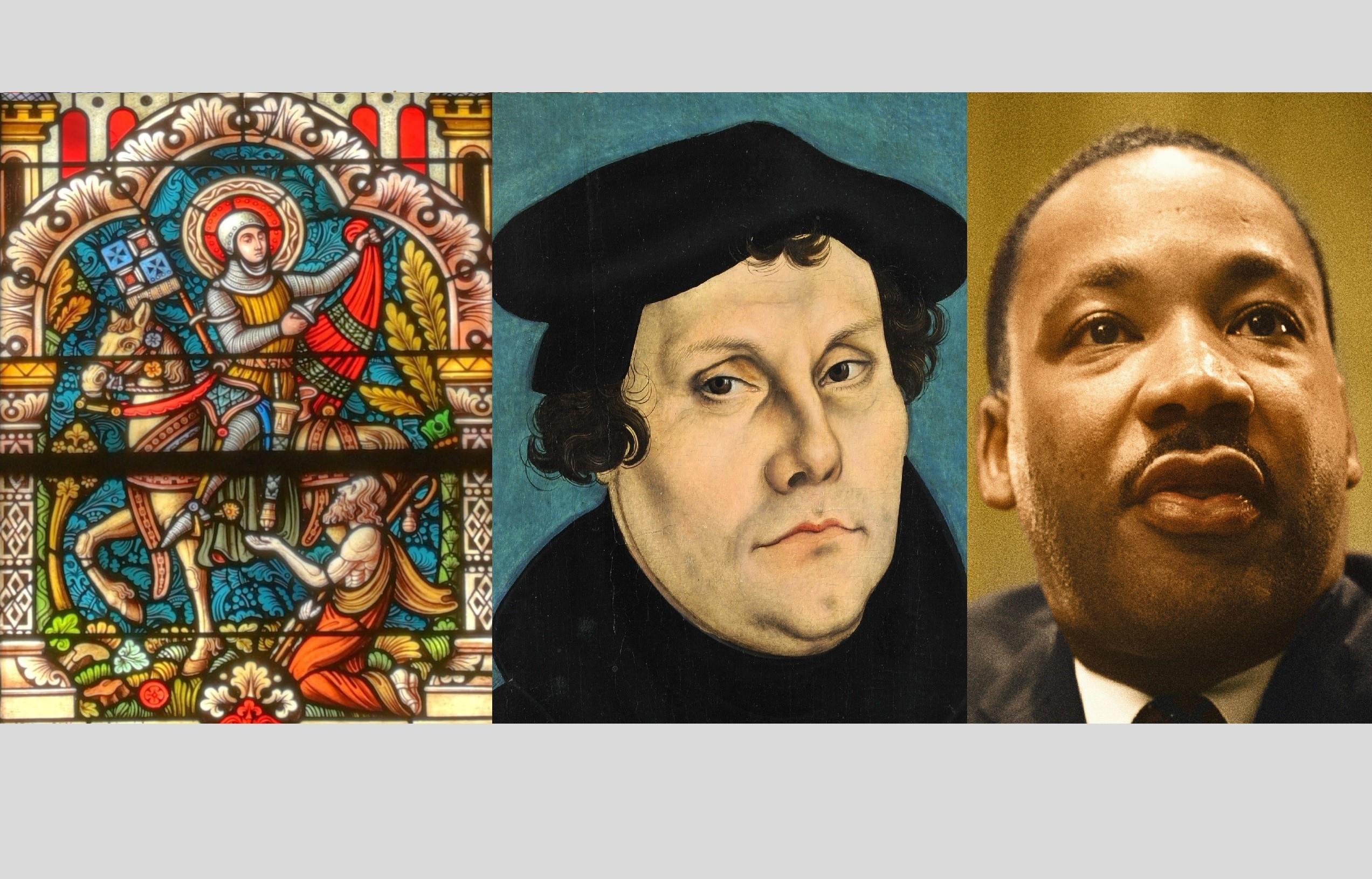 Die Bilder zeigen St. Martin, Martin Luther und Martin Luther King